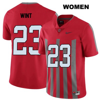 Women's NCAA Ohio State Buckeyes Jahsen Wint #23 College Stitched Elite Authentic Nike Red Football Jersey UA20S03EE